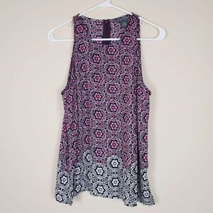 Chelsea & Theodore Purple Black Geometric Tank Size medium